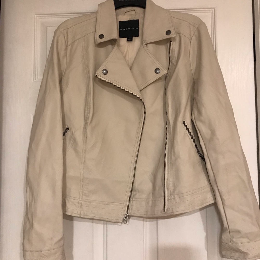 Rock & Republic Leather-look ZIP Moto Jacket